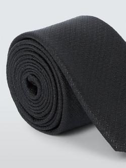 John Lewis Sparkle Silk Blend Tie, Black - view 2, Black