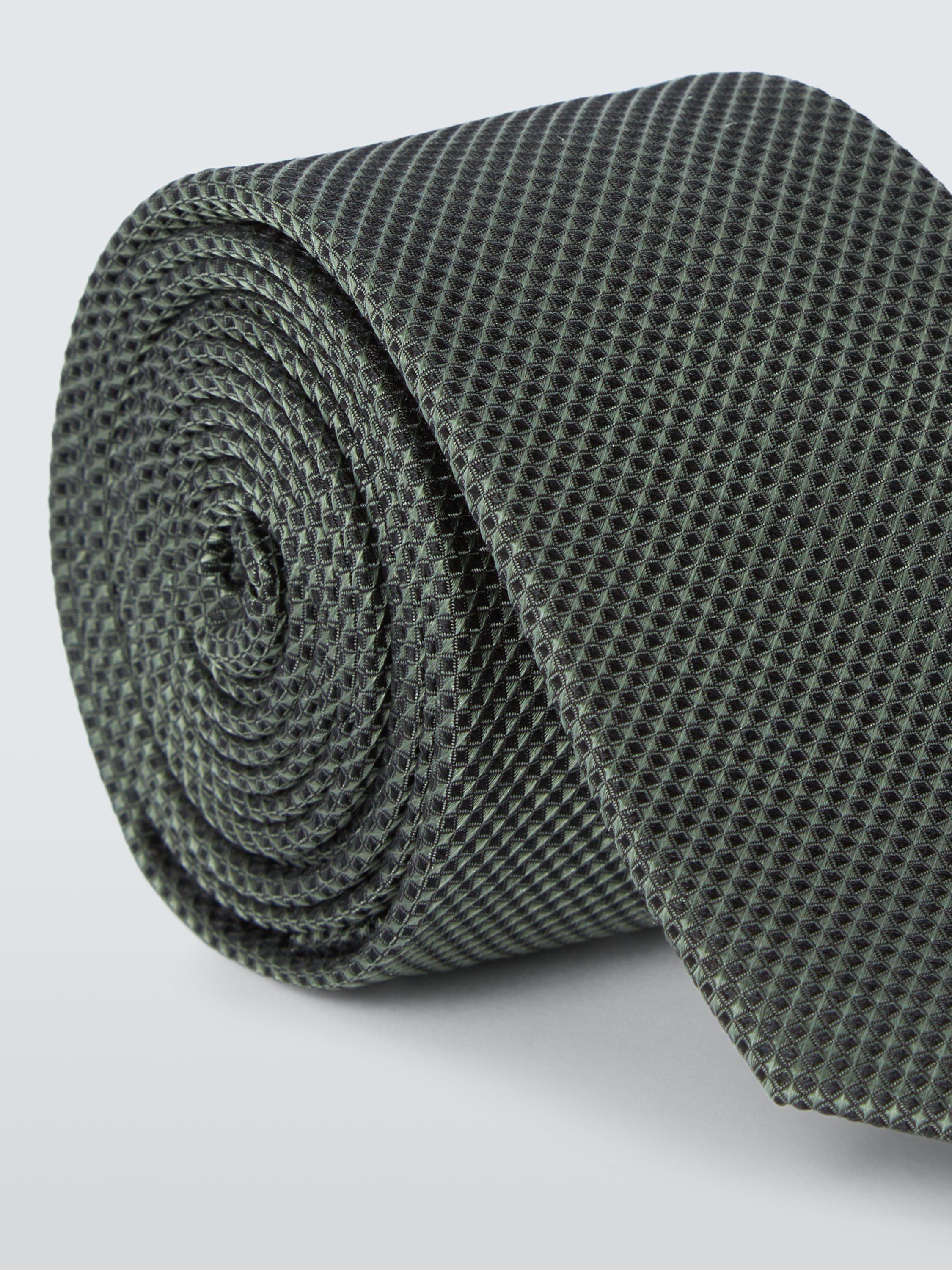 Product image 2 of 2, which shows John Lewis Plain Textured Slim Silk Tie, Green