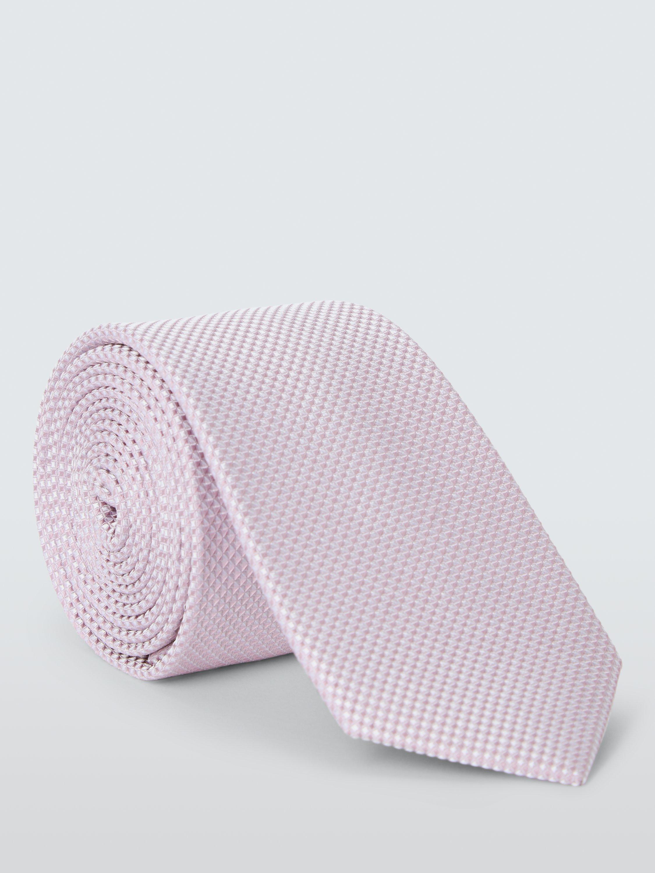 Product image 1 of 2, which shows John Lewis Plain Textured Slim Silk Tie, Dusty Lilac