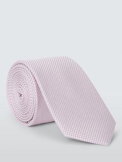 John Lewis Plain Textured Slim Silk Tie, Dusty Lilac