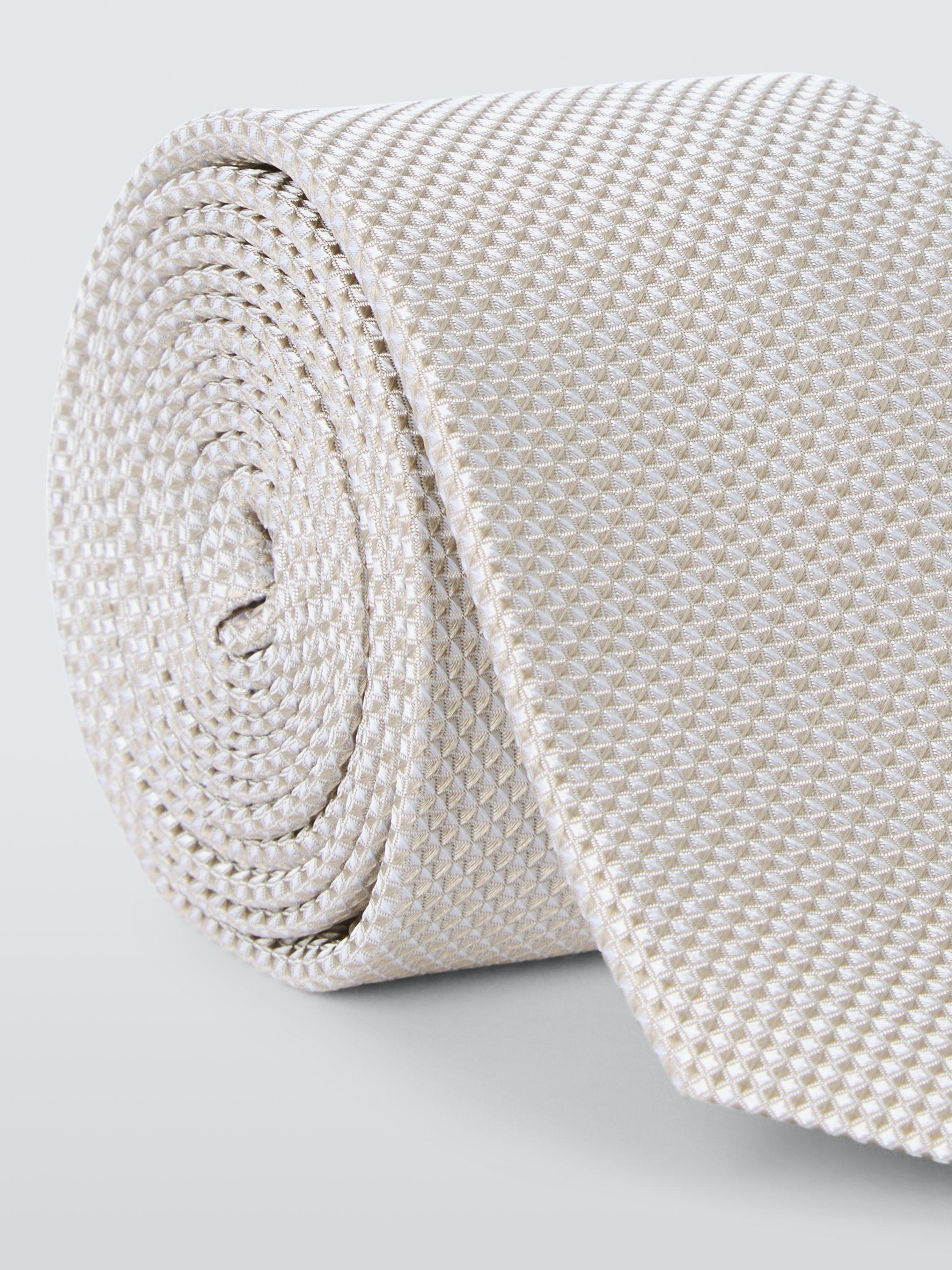 Product image 2 of 2, which shows John Lewis Plain Textured Slim Silk Tie, Champagne