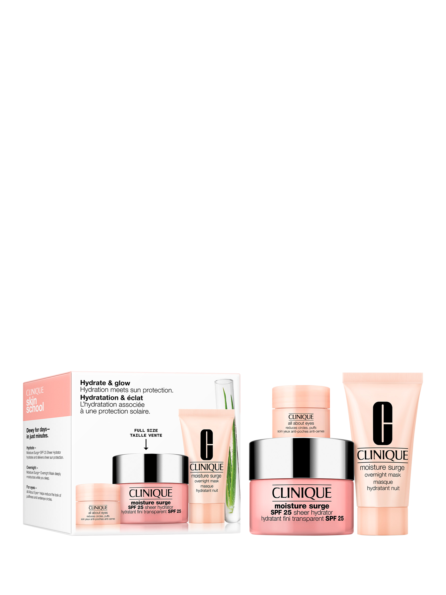 Product image 1 of 4, which shows Clinique Hydration & Go Hydration Meets Sun Protection Skincare Gift Set