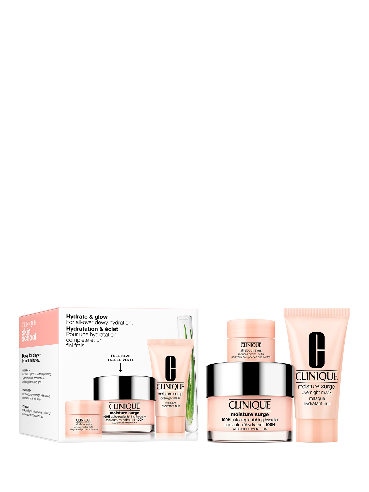 Product image 1 of 3, which shows Clinique Hydration & Glow For All Over Dewy Hydration Skincare Gift Set