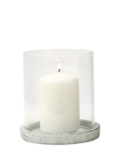 Truly Stone Hurricane Lantern, Grey/Clear