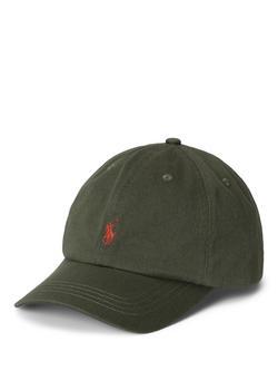 Polo Ralph Lauren Kids' Cotton Signature Logo Cap, 6-14 Years, Olive