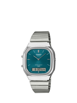 Casio AQ-240E-3AEF Unisex Bracelet Strap Watch, Silver, Silver