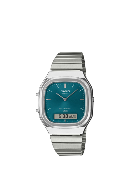 Casio AQ-240E-3AEF Unisex Bracelet Strap Watch, Silver, Silver
