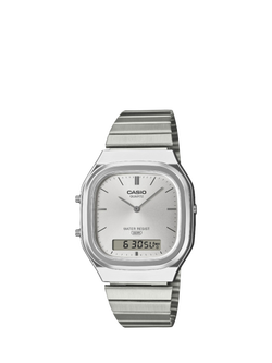 Casio AQ-240E-7AVEF Unisex Bracelet Strap Watch, Silver, Silver