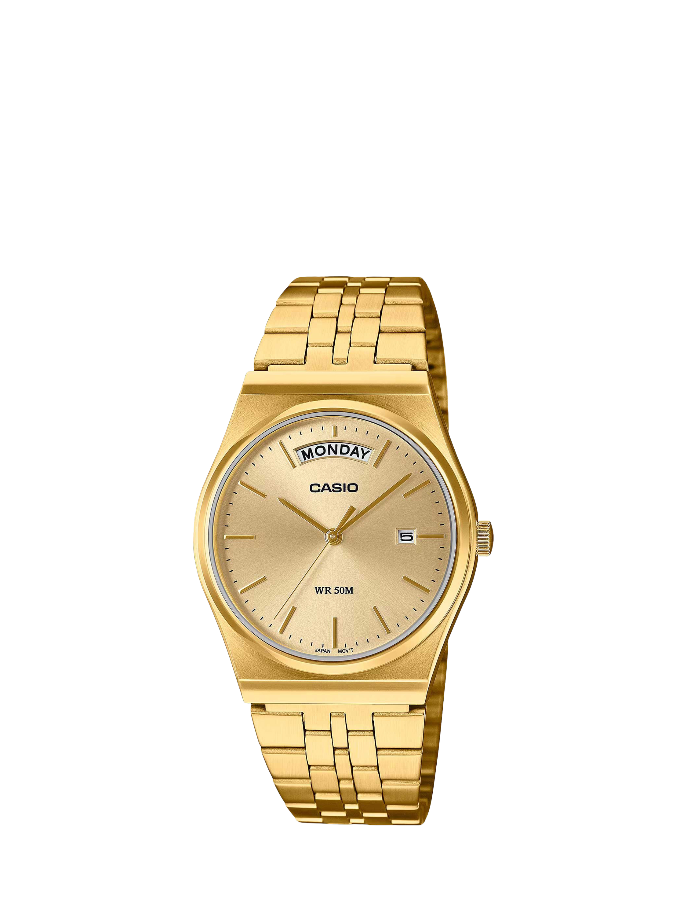 Product image 1 of 1, which shows Casio B146G-9AVEF Unisex MTP Bracelet Strap Watch, Gold