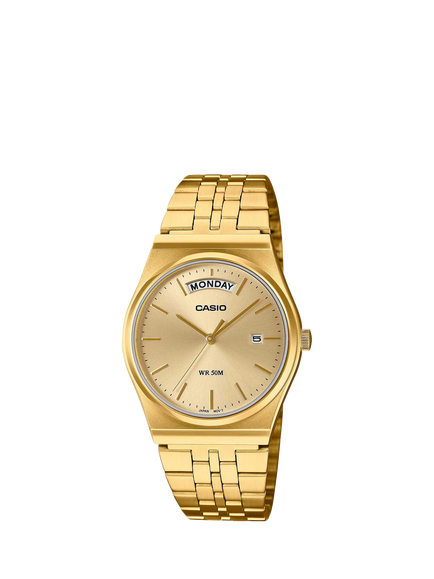 Casio B146G-9AVEF Unisex MTP Bracelet Strap Watch, Gold, Gold