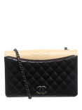 Pre-loved CHANEL 2015 Ballerine Lambskin Quilted Flap Cross Body Bag, Black/Beige
