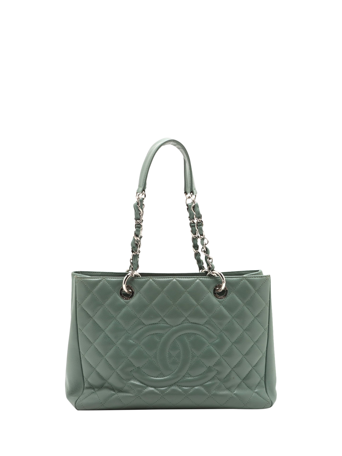 Pre-loved CHANEL 2012-2013 Caviar Leather GST Tote Bag, Light Teal