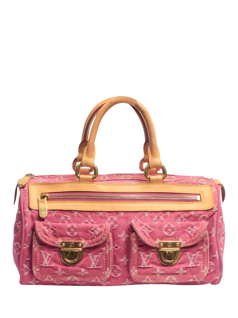 Pre-loved Louis Vuitton 2006 Craggy Denim Grab Bag, Pink