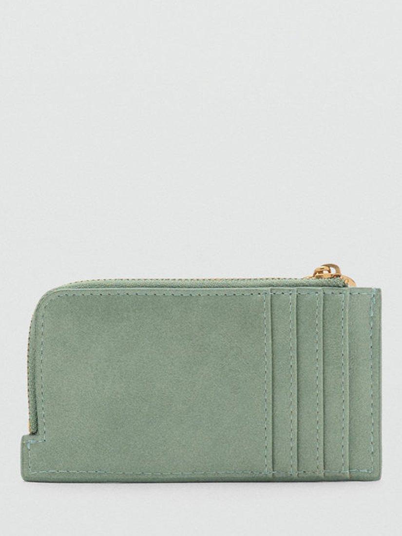 Product image 2 of 4, which shows Mango Retro Zipped Card Holder, Turquoise/Aqua