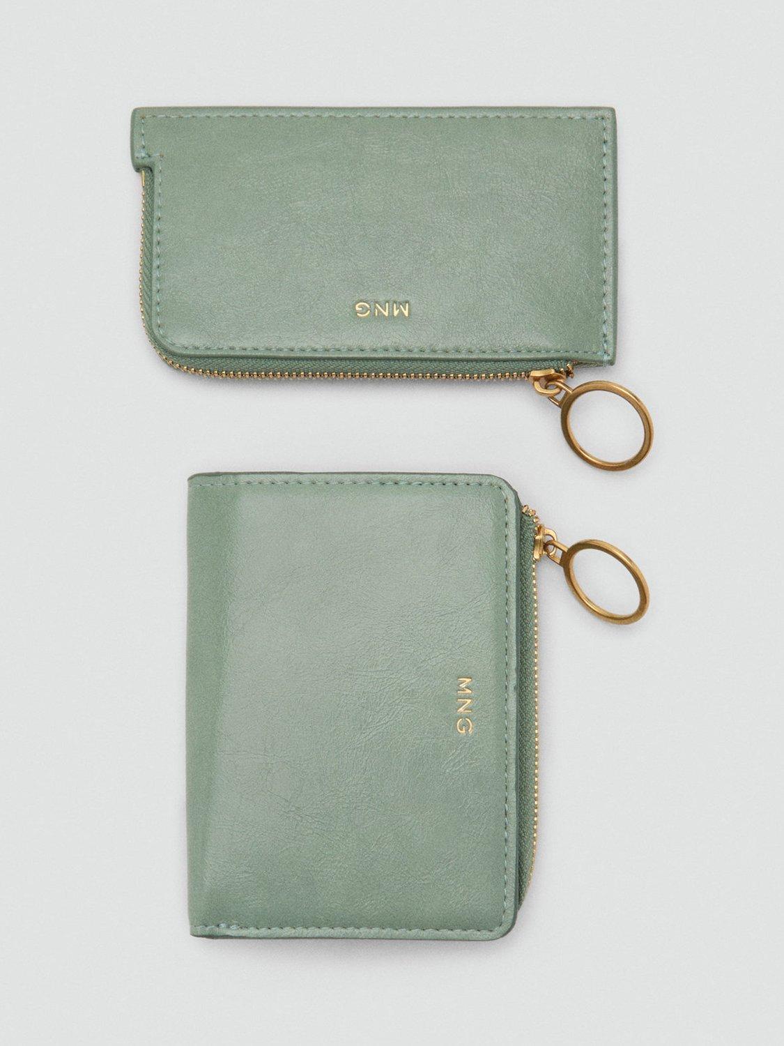 Product image 4 of 4, which shows Mango Retro Zipped Card Holder, Turquoise/Aqua