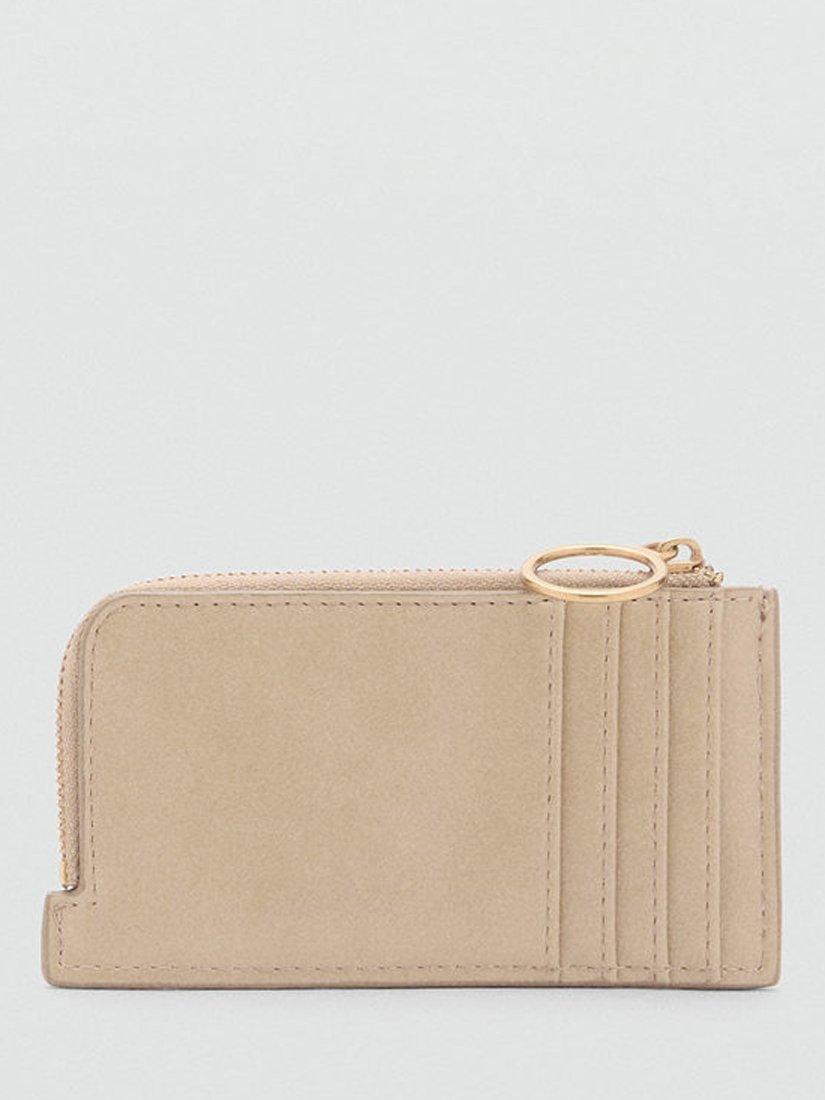 Product image 2 of 4, which shows Mango Retro Zipped Card Holder, Light Beige