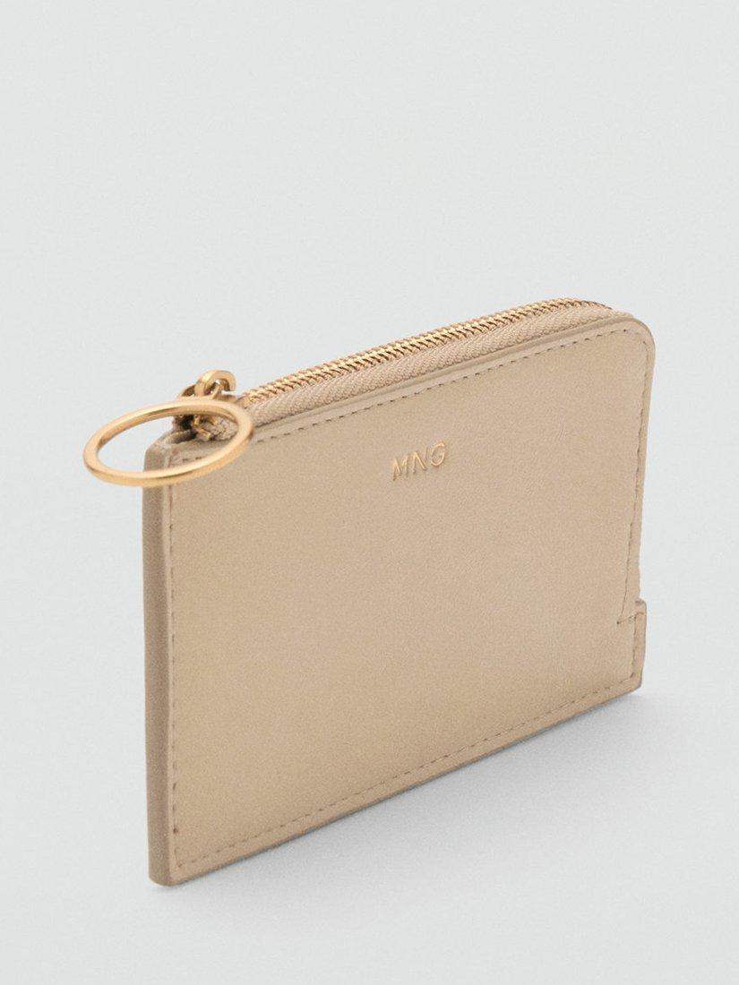 Product image 3 of 4, which shows Mango Retro Zipped Card Holder, Light Beige
