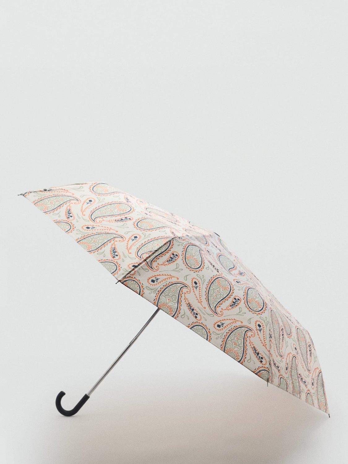 Product image 2 of 4, which shows Mango Paisley Print Foldable Umbrella