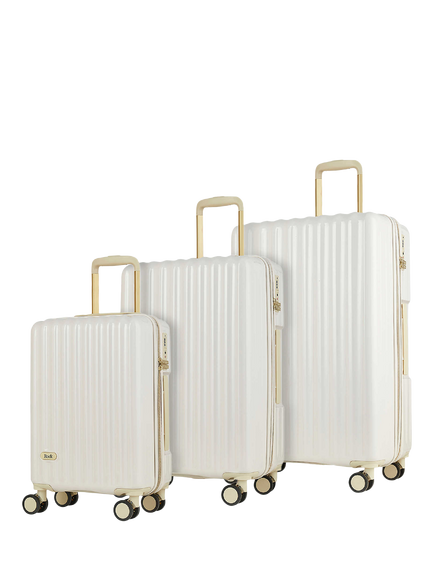Rock Primrose 8-Wheel Suitcase Set, 3 Piece, Cream