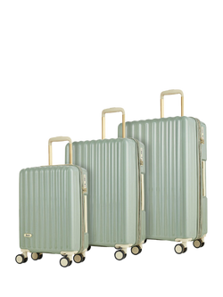 Rock Primrose 8-Wheel Suitcase Set, 3 Piece, Green