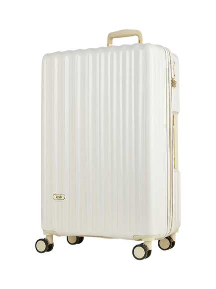 Rock Primrose 8-Wheel 76cm Expandable Large Suitcase, Cream
