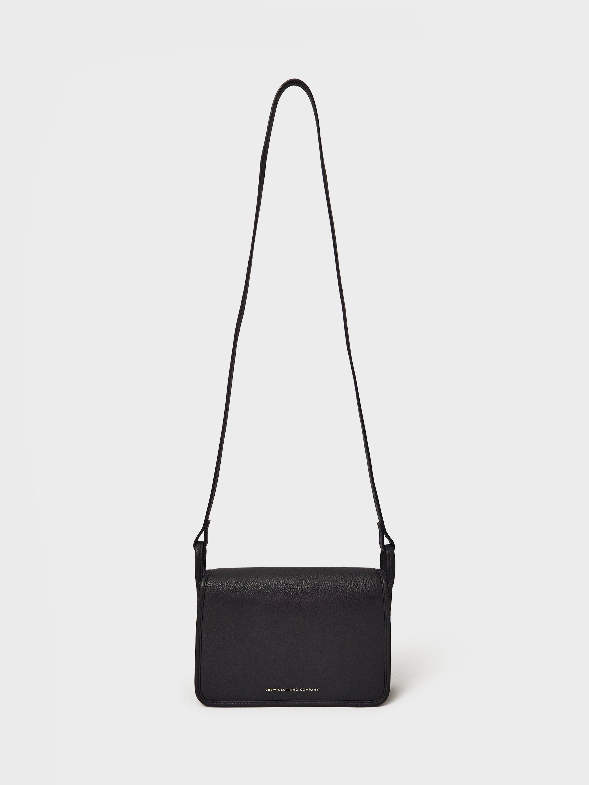 Product image 1 of 4, which shows Crew Clothing Classic Leather Crossbody Bag, Black