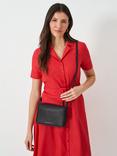 Crew Clothing Classic Leather Crossbody Bag, Black