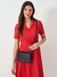 Crew Clothing Classic Leather Crossbody Bag, Navy Blue