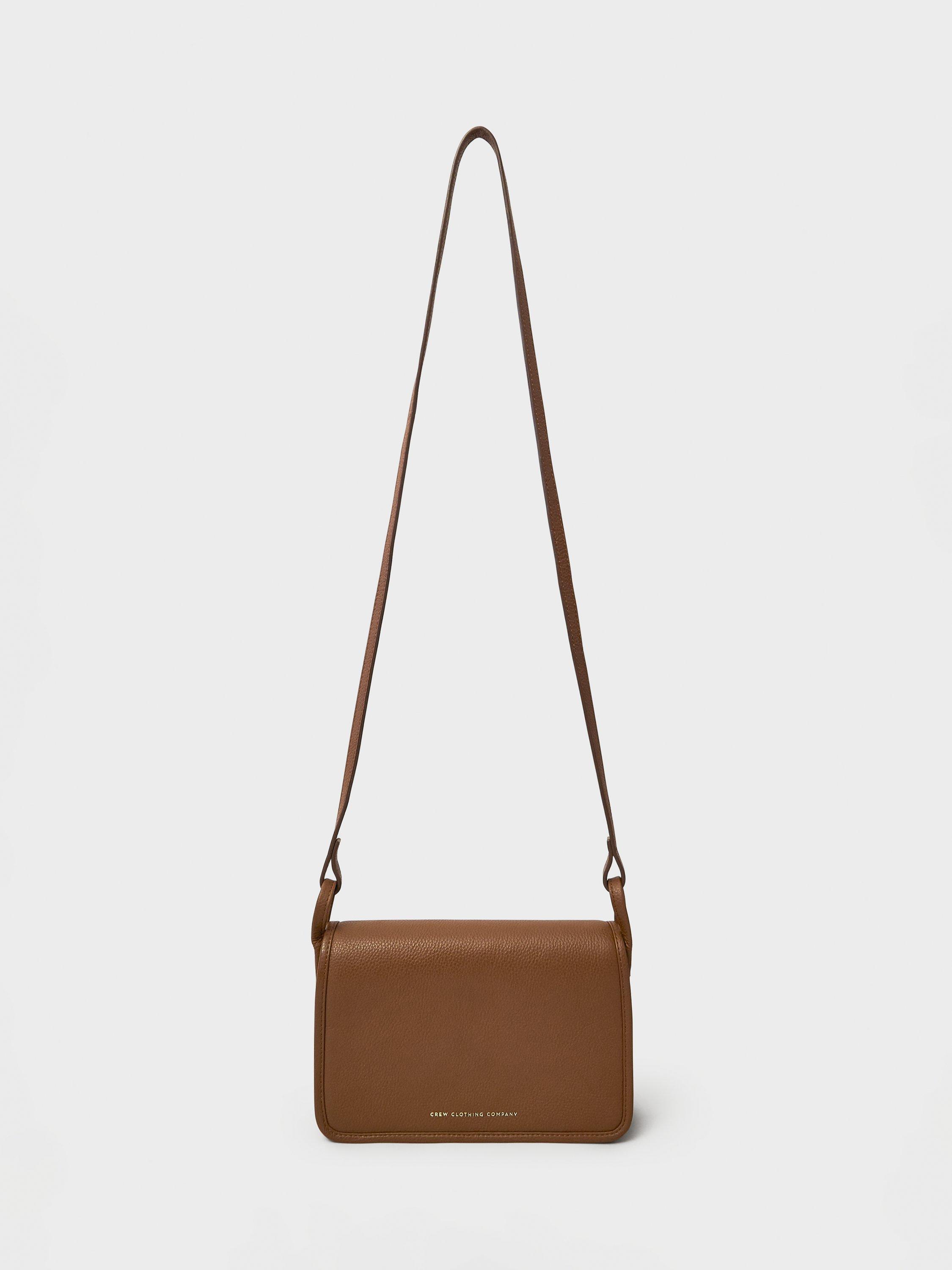 Product image 1 of 4, which shows Crew Clothing Leather Crossbody Bag, Brown