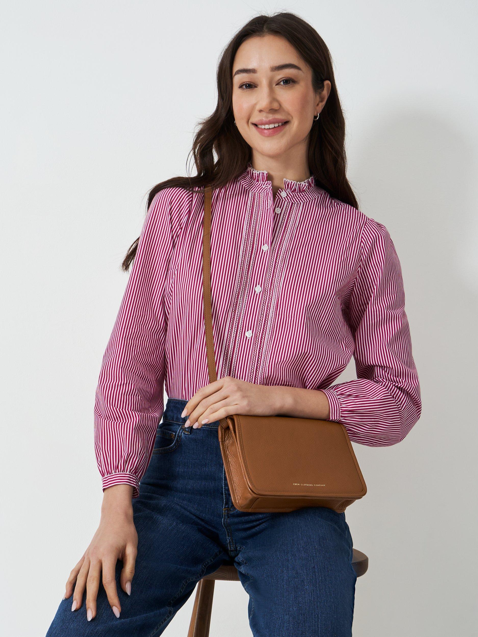 Product image 2 of 4, which shows Crew Clothing Leather Crossbody Bag, Brown