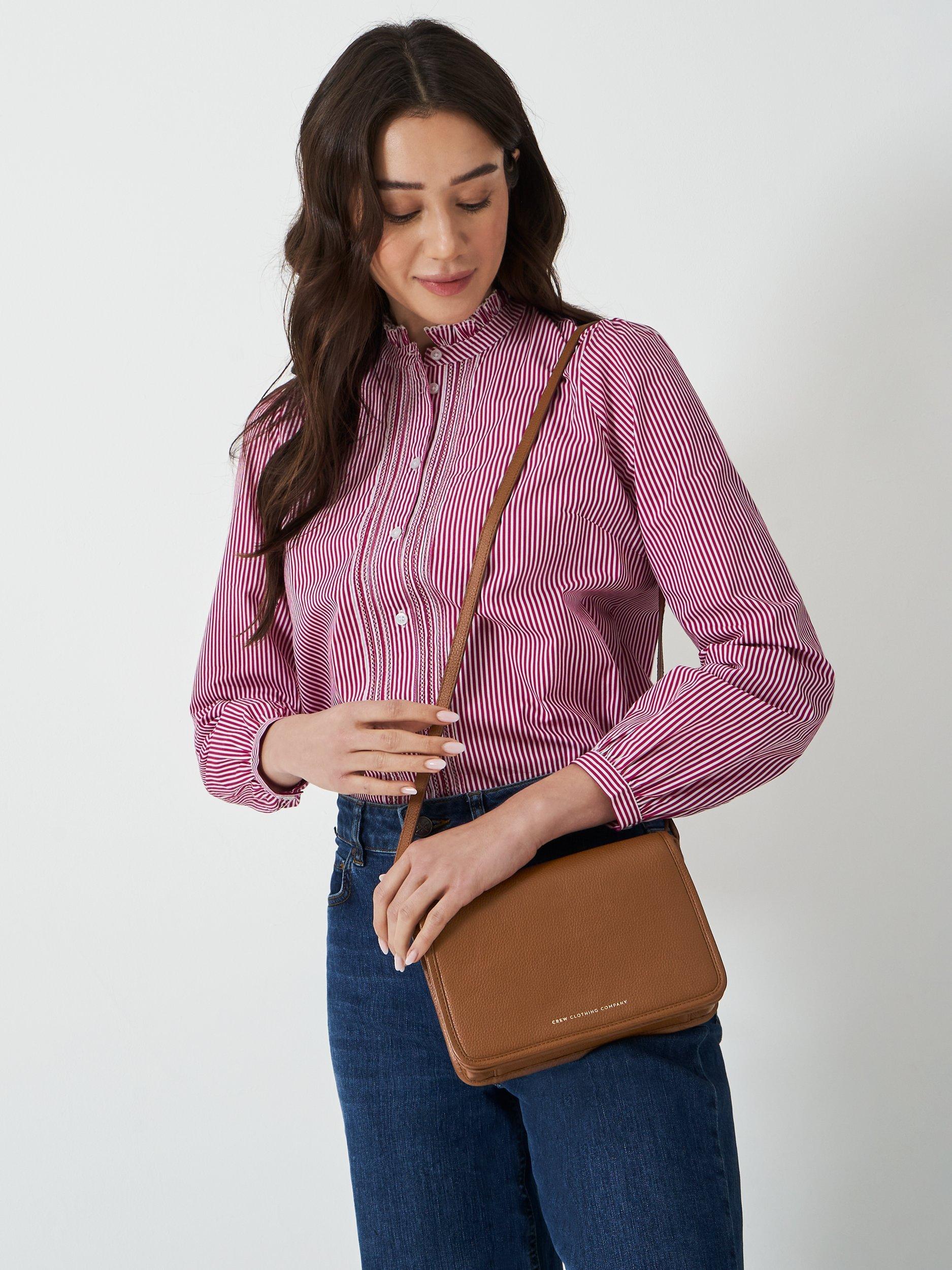 Product image 3 of 4, which shows Crew Clothing Leather Crossbody Bag, Brown