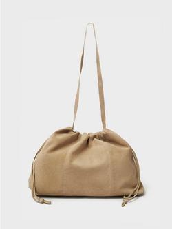 Crew Clothing Suede Drawstring Bag, Sand, Sand