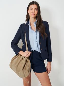 Crew Clothing Suede Drawstring Bag, Sand - view 2, Sand