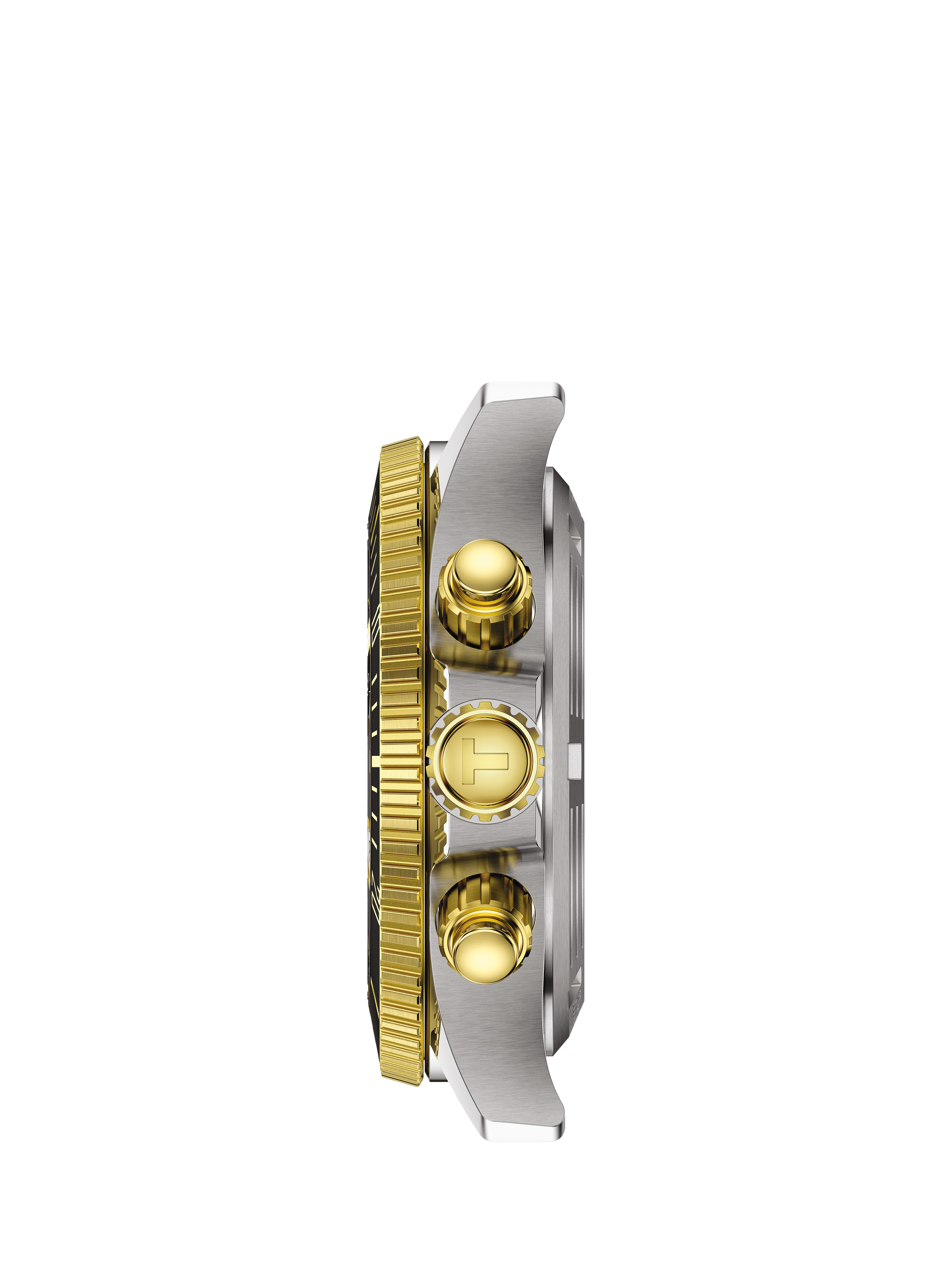 Product image 3 of 3, which shows Tissot T1202172206100 Seastar Unisex Quartz Chronograph Bracelet Strap Watch, Black/Silver/Gold