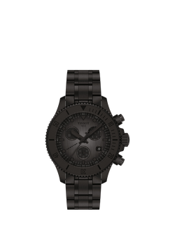 Tissot T1202173306100 Seastar Unisex Quartz Chronograph Bracelet Strap Watch, Black, Black