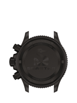 Tissot T1202173306100 Seastar Unisex Quartz Chronograph Bracelet Strap Watch, Black - view 2, Black