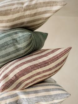 Piglet in Bed Pembroke Stripe Square Cushion Cover - view 2, Coastal Blue