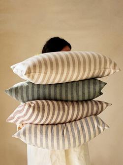 Piglet in Bed Pembroke Stripe Rectangular Cushion Cover - view 2, Coastal Blue