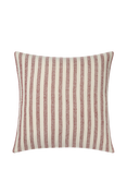 Piglet in Bed Pembroke Stripe Square Cushion Cover, Rust Red