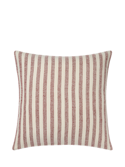 Piglet in Bed Pembroke Stripe Square Cushion Cover, Rust Red