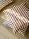 Piglet in Bed Pembroke Stripe Square Cushion Cover, Rust Red