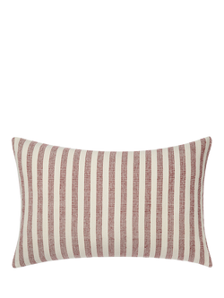 Piglet in Bed Pembroke Stripe Rectangular Cushion Cover, Rust Red