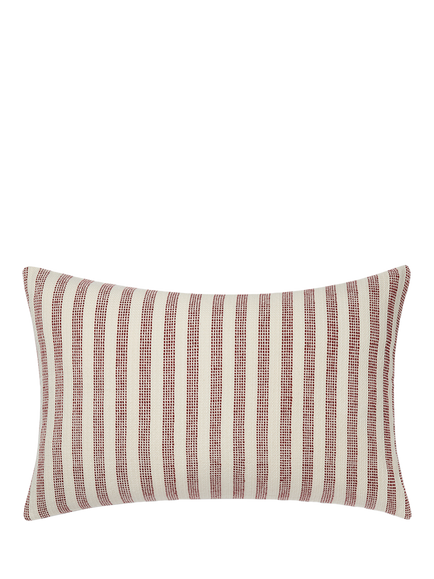 Piglet in Bed Pembroke Stripe Rectangular Cushion Cover, Rust Red