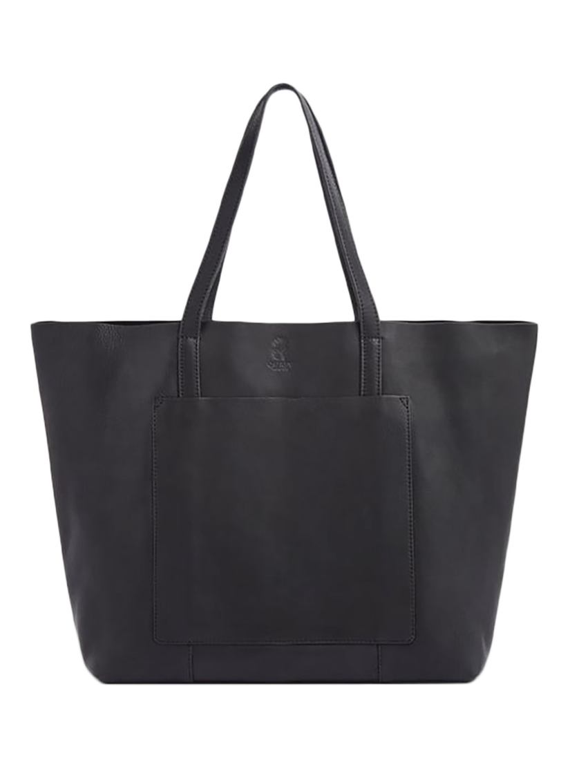 OSPREY LONDON The Santa Fe Leather Tote Bag, Black
