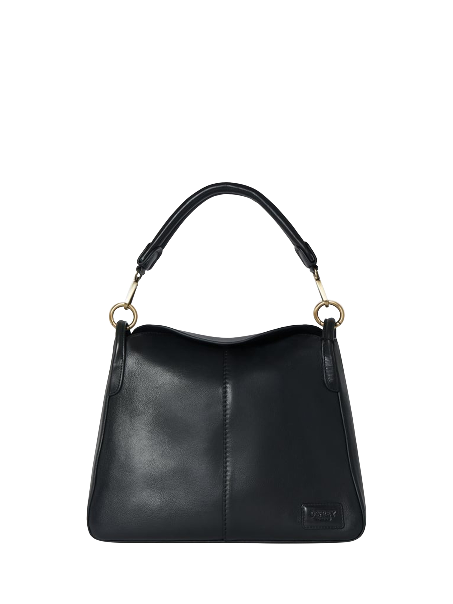 OSPREY LONDON The Oxford Medium Leather Shoulder Bag, Black
