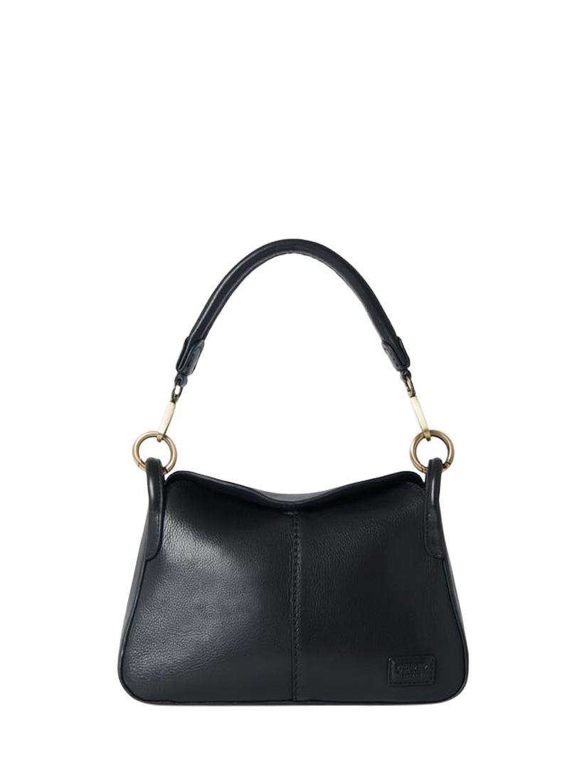 OSPREY LONDON The Oxford Small Leather Shoulder Bag, Black