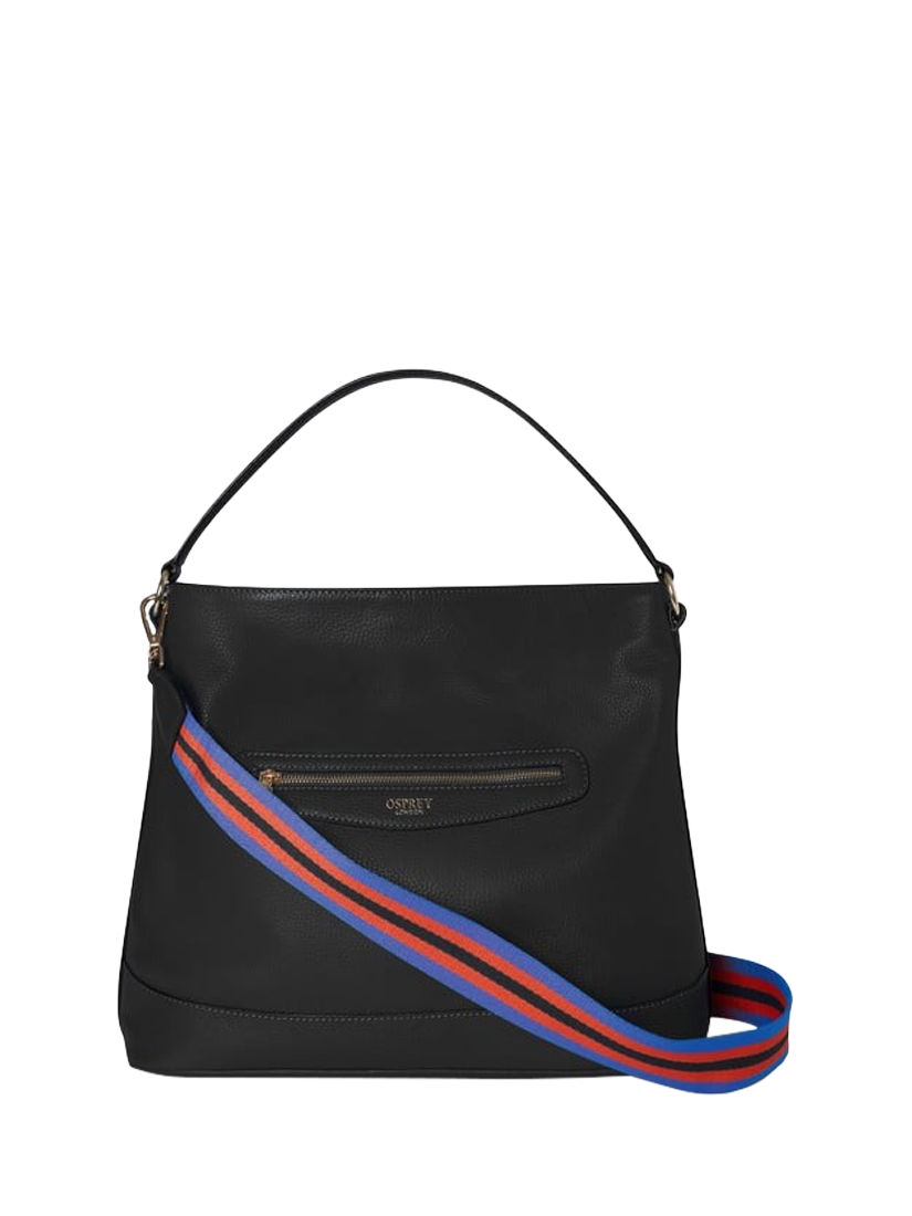 OSPREY LONDON The Hendrix Oversized Leather Hobo Bag, Black