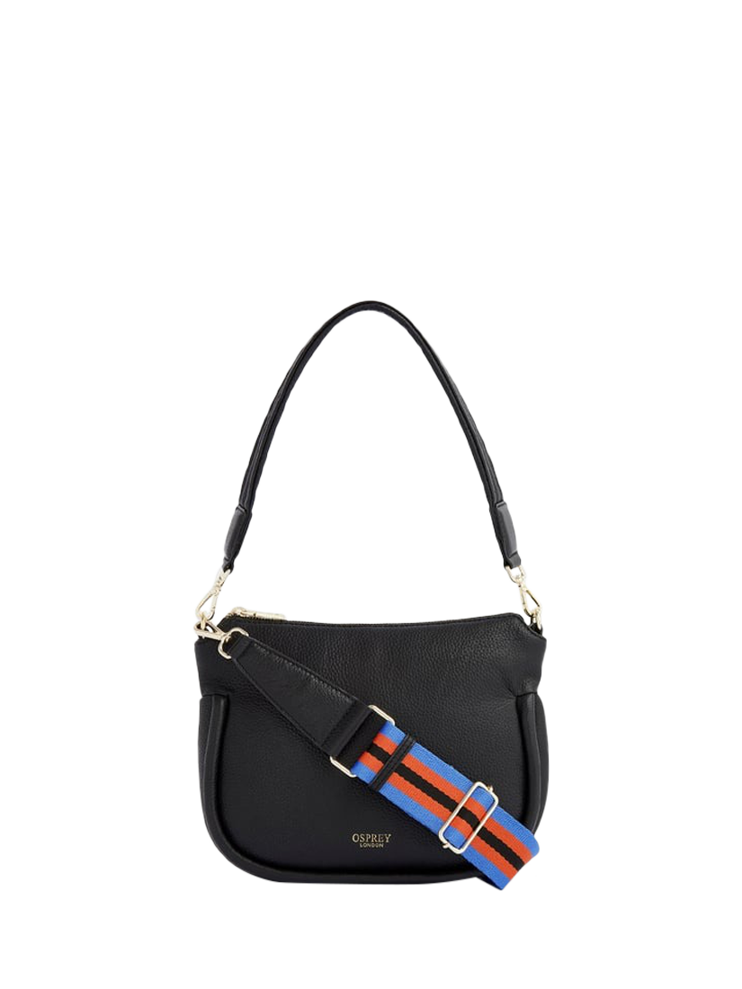 OSPREY LONDON The Hendrix Leather Shoulder Bag, Black