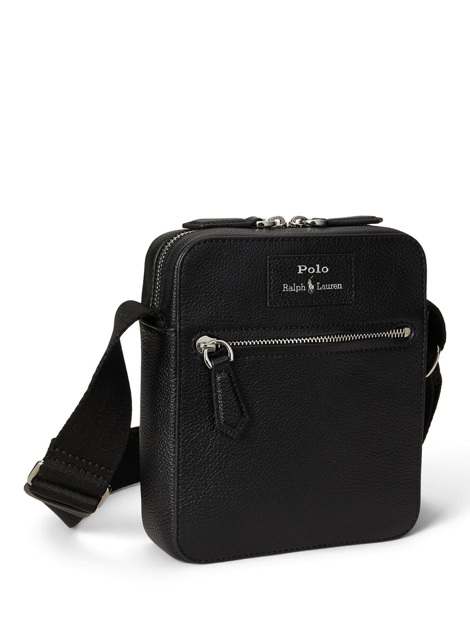 Product image 1 of 5, which shows Ralph Lauren Pebble Grain Leather Crossbody Bag, Black