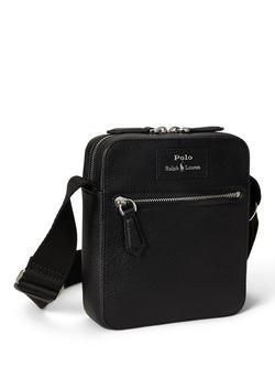 Ralph Lauren Pebble Grain Leather Crossbody Bag, Black, Black